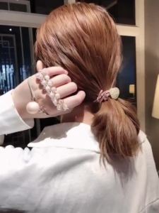 Ins Style Hair Tie Korean Internet Celebrity celet Dual-use Hair Accessory Korean Version Cute Hair Tie Simple Elastic Ring Elastic Pearl Hair Tie