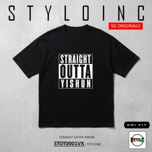 [STYLO INC] STRAIGHT OUTTA YISHUN Cotton Shirt Dri-Fit Tee Graphic T-Shirt Parody Election Meme Funny Singapore Tee Tshirt Tik Tok Instagram NDP
