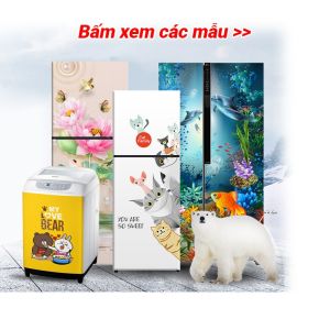 Miếng dán tủ lạnh - máy giặt chất liệu decal cao cấp siêu bền chống nước nấm mốc