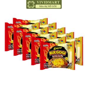 [SET 10 GÓI] - PALDO - Mì xào Koreno Bulgogi 3 vị: Phô mai cay Bò xào cay Carbonara Mì trộn Koreno Bulgogi (100g/gói)