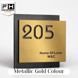 House Number Plate Stainless Steel With Free Screw Easy Install Modern Outdoor Deco FH eStore