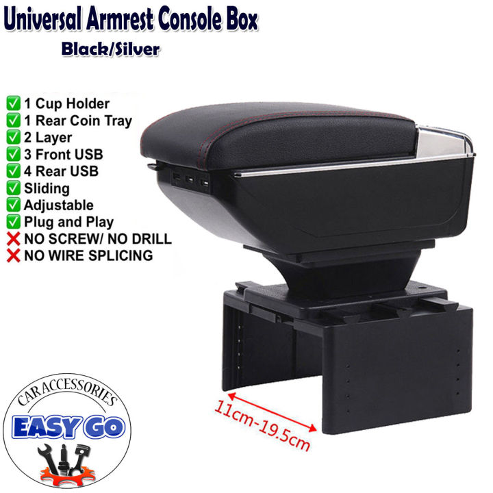 Good Quality Car Universal Console Box car Armrest Box with USB and ...