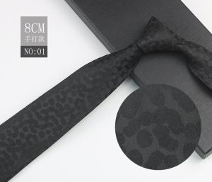 High Grade Casual Tie Hand Tie 8CM Formal Tie Wedding Office Business Tie Black Series