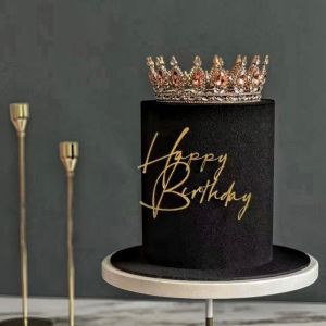 Acrylic Happy Birthday Cake Topper Cursive Font Happy Birthday Sign for Birthday Cake Decoration