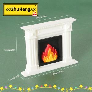 zhuheng Nhà búp bê 1 12 thu nhỏ phòng khách lò sưởi Mô hình nhà búp bê mini giáng sinh trang trí nhà búp bê phụ kiện