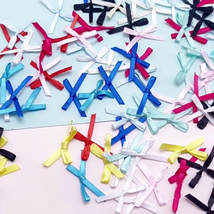 10 Pcs Cartoon Tiny Bows DIY Sewing Appliques Handmade Ponytail Decoration Lovely Hair Barrettes DIY Crafts