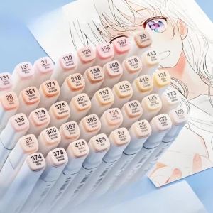 20246/10/12/20/30สี Dual Head Skin Tone Marker ปากกาชุด Oil-Based Quick Drying ศิลปินอะนิเมะแปรงทาสีอุปกรณ์โรงเรียน