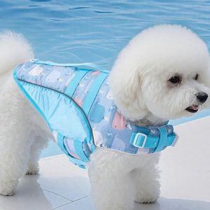 OUTOPEN High Buoyancy Dog Life Jacket Adjustable Secure Fit Dog Lifesavers Swimsuits Fashion Waterproof High Flotation Life Vest Summer