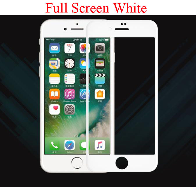 White color Full screen tempered glass screen protector for iPhone 6S  Plus 7+ 8+ iPhone SE 2020 screen guard film