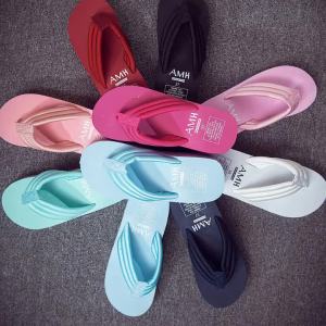 New Summer Korean Style WomenS Wedge Heel Anti-Slip Beach Flip-Flops