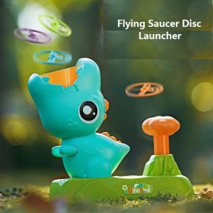 Flying Saucer Disc Launcher Toy Dinosaur Catching family Game Fun Outdoor Indoor Toys for Boys Girls Kids Gift