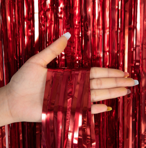 SHUAIAN Tirai Rumbai Tirai Foil Backdrop Warna Warni Foil Curtain 2*1meter