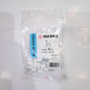 Masko Klem Kabel Paku Beton Baja Pengikat Clip Kabel 4mm 5mm 6 mm 7 mm 8mm 9mm 10mm 12 mm Isi 50pcs