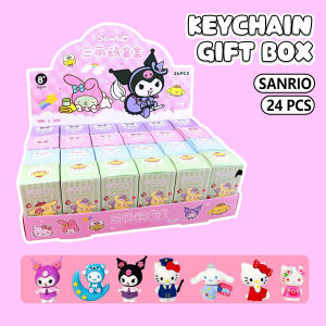 24PCS Cute Cartoon Sanrio Key Chain Blind Box Ring Bag Accessories Decoration Gift Doll Pendant Student Prize 三丽鸥盲盒 钥匙扣