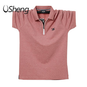 VSheng M-6XL Big Size Polo T Shirt For Men Zipper Oversized Short Sleeve TShirt Threadwork Cuff Tops Maximum Support 135kg