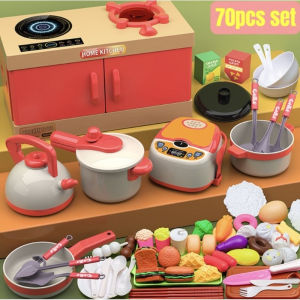 **Malaysia Seller** 70PCS Kids Kitchen Pretend Play Toys Cookware Toy Set Cooking Simulation Play House Set Mainan dapur