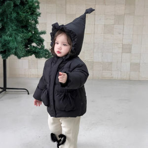 Childrens Winter Thickened Cotton Coat Girls Winter Hooded Cotton Coat Korean Style Childrens Clothing Babys Warm Cotton Winter Coat