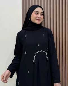 Karina Dress Kondangan Elegan Bahan Ceruty babydoll Gamis Cantik Viral Kekinian
