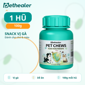 Pethealer Snack Gà Cho Chó Mèo 100g | Viên Thưởng Mềm Vị Gà Bánh Thưởng Dễ Ăn Đồ Ăn Vặt Thú Cưng