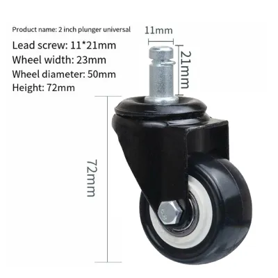 (Prices 1pcs) Office Chair Wheels Heavy Duty Mute Double Shafts Light Flat Bottom Swivel Caster Wheel#6