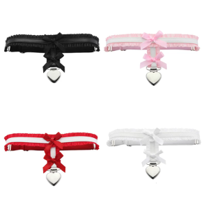 Có thể điều chỉnh Ruffle ren trang trí giả da nịt bít tất chân vành đai với hình trái tim Clip thanh lịch ban nhạc đùi dây đeo cho phụ nữ