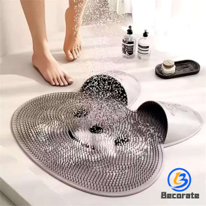 BECORATE Bathroom Mat Non Slip Bath Mat Silicone Shower Mat Non Slip Scrubber Bathroom Floor Mat Anti Slip