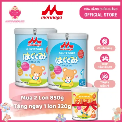[Combo 2 lon tặng lon nhỏ 320g] Sữa Morinaga số 1/số 2/Số 3 800g Nhật Bản - Hàng nhập khẩu chính hãng có tem