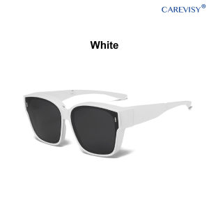 CAREVISY Foldable Wear Over Spectacles Sunglasses for Myopia UV400 Protection Anti Glare Driving Outing Outdoor Activities Sunglasses for Adults Men Women