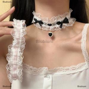 [COD] Biubiuni Ngắn ren choker nekclace cho phụ nữ cô gái thời trang lolitas Trái Tim Mặt dây chuyền Gothic cổ áo vòng cổ quà tặng cho bên cosplay đồ trang sức