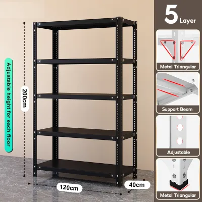 BONA Adjustable Heavy Duty Metal Rack Boltless Storage Rack Home Store Warehouse Organizer Load 500KG