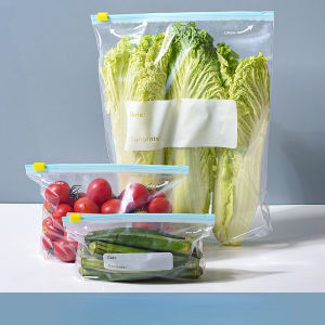 Multi Reusable Zipper seal Food Storage Bags Material Kitchen Freezer Bags Fresh-Keeping Bag