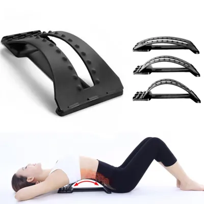 Magnetic Pressure Points Lumbar Traction Orthotic Magic Back Support Stretcher Spine Stretcher Lumbar Support Device for Back Stretching Pain Reliever Spinal Decompression