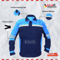 Wearpack Safety Proyek Pria Keren Warna Biru Dongker Biru Muda Semi Jaket Premium Raja Wearpack. 