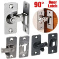 Door Lock 90 Degree Barn Door Latch Sliding Screen Bolt Stainless Steel Hook Bolt Window Cabinet Right Angle Gate Locks Hardware. 