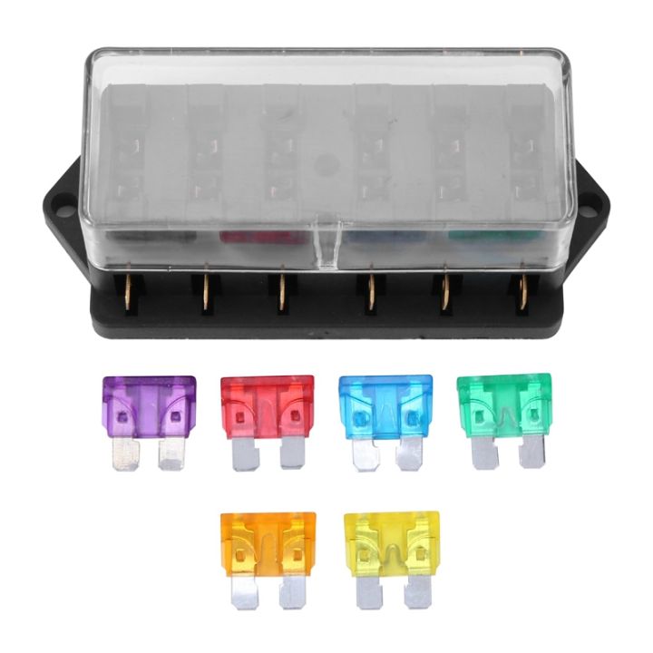 Surga Performance 7-Pack Enclosed Car Fuse Holders - Flat Fuse Holder For Vehicle (Universal, Matte Black)