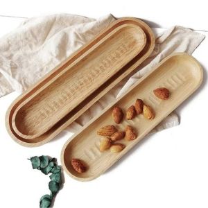 ถาดไม้สไตล์ญี่ปุ่น ถาดใส่ซูชิ จานใส่ขนม ผลไม้อบแห้ง จานซูชิ ที่ใส่ซูชิ ถาดไม้🍣🍣