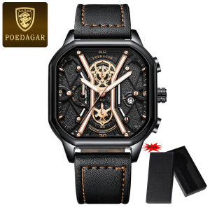 [Có hộp đồng hồ] Poedagar Đồng hồ nam thời trang sang trọng giản dị Đồng hồ nam Đồng hồ đeo tay nam thời trang thép không gỉ Có Lịch Chống Thấm Nước dạ quang ngày quân đội Quà Tặng 922