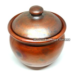 Empluk Tanah Liat D21 Gerabah Non Handle Panci Kendil Rebus Godog Sayur Jamu Herbal Gudeg - Diameter 21 cm - Kapasitas 3.5 Liter