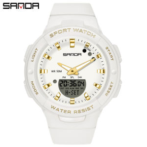 SANDA New Luxury Brand Fashion Women Sport Watch Military Waterproof Multifunctional LED Digital Quartz Military Couples Clock