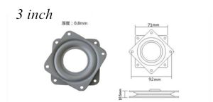 Meja Putar Braket Cincin Besi Persegi dengan Bantalan Lazy Susan Berlapis Perak (4 inci)