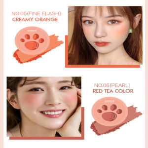 SANIYE CatS Paw Monochrome Blush Vitality Silky And Fine Powder Color Blusher Girl Brighten Skin Colour Blush Tray