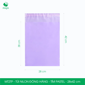 MT2TP - 28x42 cm - 200 túi nilon đóng hàng niêm phong túi gói hàng túi niêm phong - Tím pastel