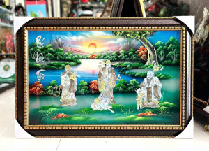 (Hàng đặt trước) Tranh sơn mài - PHÚC LỘC THỌ - Khảm cừ size 50x80 cm/ Ý Nghĩa - Phong Thủy
