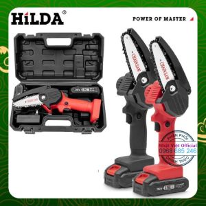 Máy cưa xích điện cầm tay không dây 36V Mini dùng pin sạc chung makita cho gia đình cưa gỗ nhựa