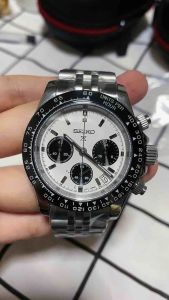 Stainless Steel Dial Modified 40mm Quartz Watch Dial Strap Sapphire Flat Mirror Glass for Japan Vk63 Movement with s logo