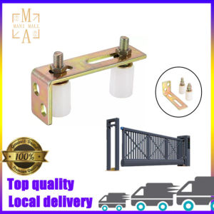【With L Post Bracket】Sliding Gate Upper Guide Bracket Roller Wheel Upper Guide Nylon Wheel For Electric Sliding Door Roller Guide for Sliding Gate Roller Wheel Guide F200 Nylon Wheel Frame Adjustable Dua Assembly Support