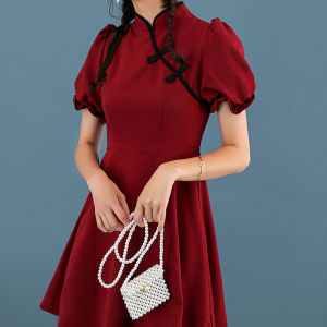 ชุดกี่เพ้า ชุดทำงานกระชับ ชุดตรุษจีน ลดริ้วรอย เดรสแขนสั้นมีสไตล์ ผู้หญิง ที่วิ็กซีพอร์ 28 ชั่วโมง