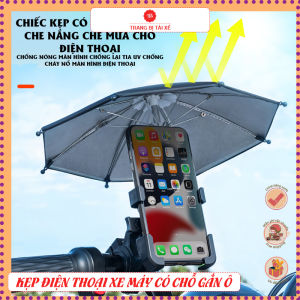 Kẹp điện thoại gắn chân gương cho xe máy có ô che nắng mưa