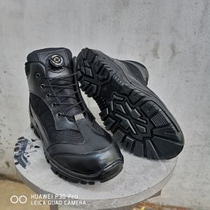 Sepatu Safety Boot Pria Kulit Sapi 100% King Ramses Tali Putar Oil Resistan Ujung Besi