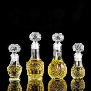 Whiskey wine bottle crystal glass storage wine jar 50ml transparent glass bottle